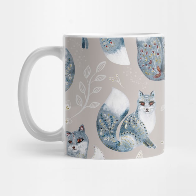 Wild Animal Fox Folk Pattern by jodotodesign